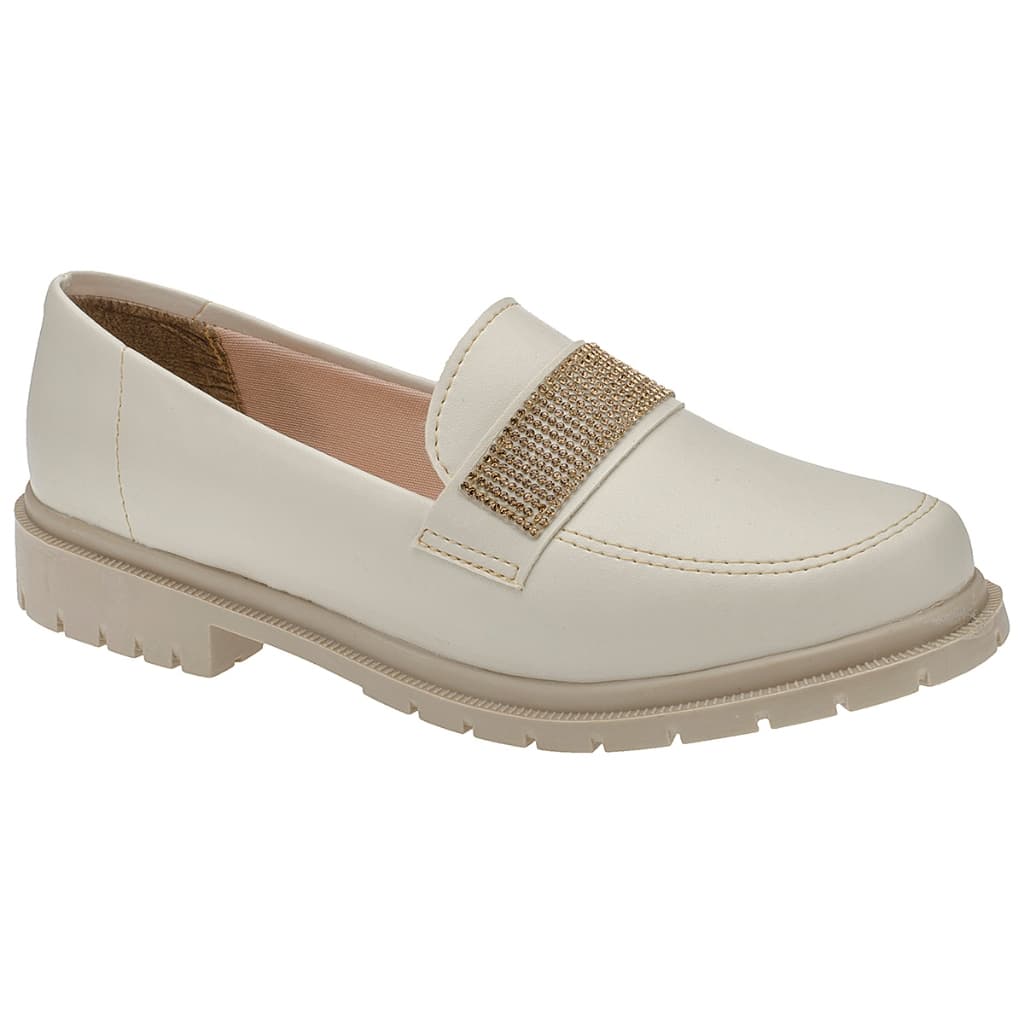 Mocassim Feminino Sapatilha Oxford Tratorado Estilo Loafer Elegante Confortável Leve Moda Inverno
