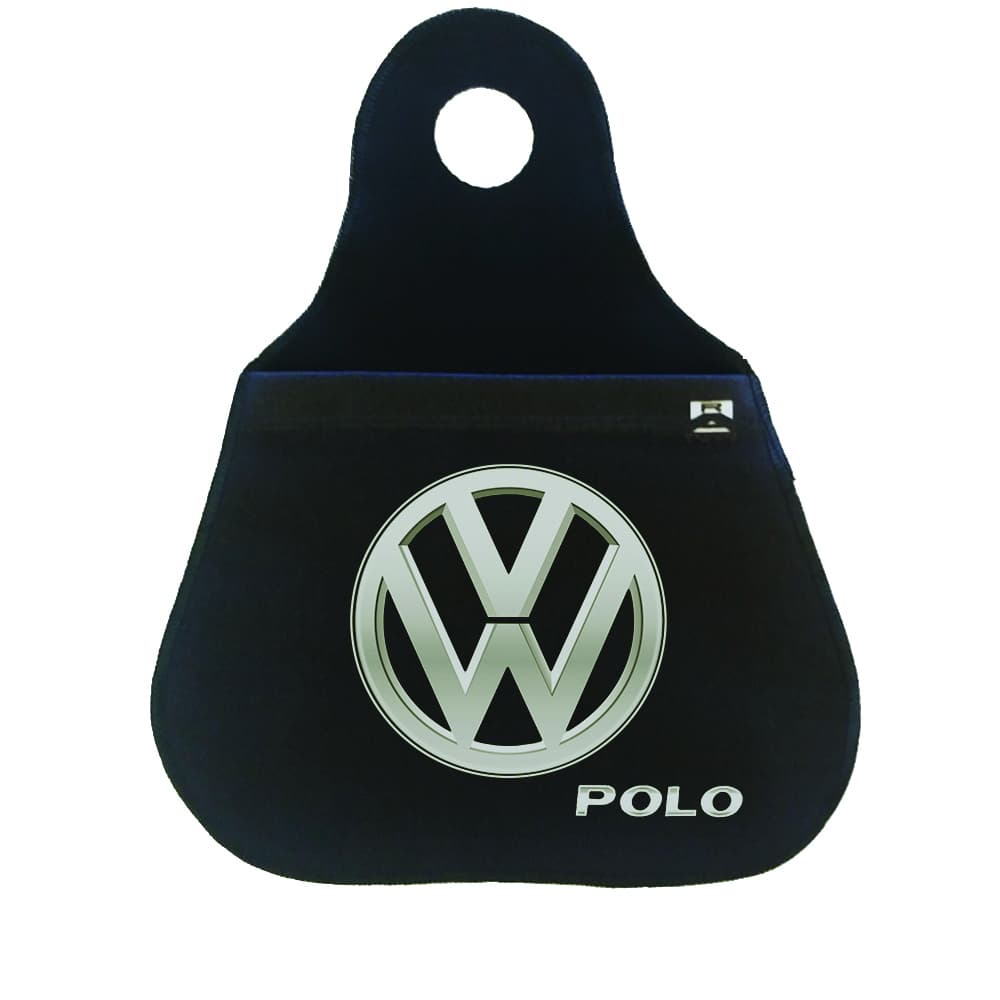 Lixinho lixo lixeira para carro Volkswagen Polo logo prata