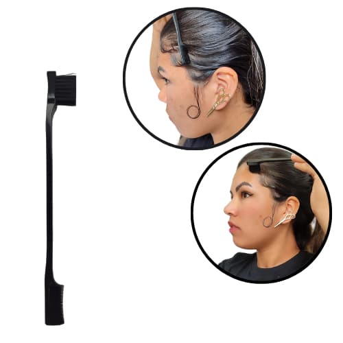 Escovinha para Finalização de Baby Hair 2 em 1 Preta cod 1366