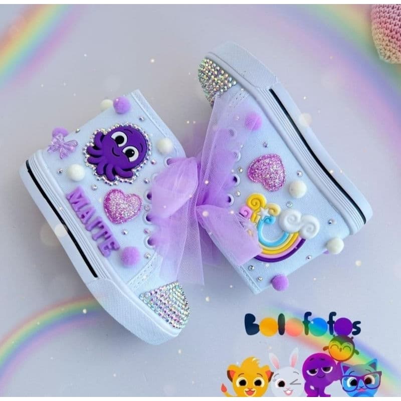 tênis personalizado tema bolo fofo