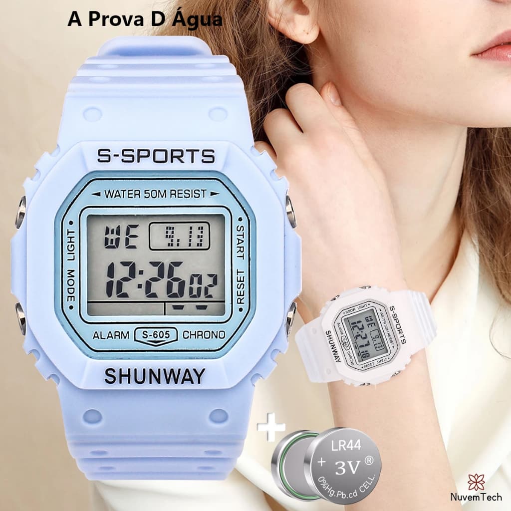 Relogio Digital A Prova D Água Feminino Original Relógio Eletrônico Infantil Esportivo De Moda Simples Com Tela LED