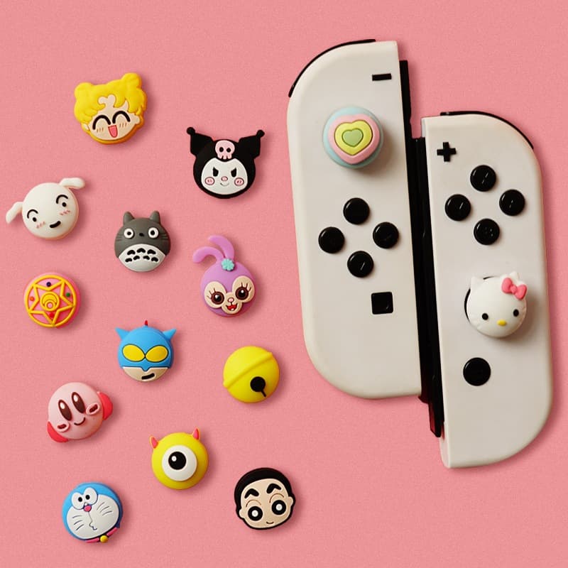 Pares de Grip borracha Protetora de Silicone para Analógicos de Nintendo Switch Joy-Con