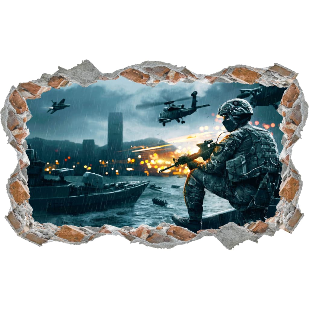 Adesivo De Parede Casa Game Soldado Na Guerra
