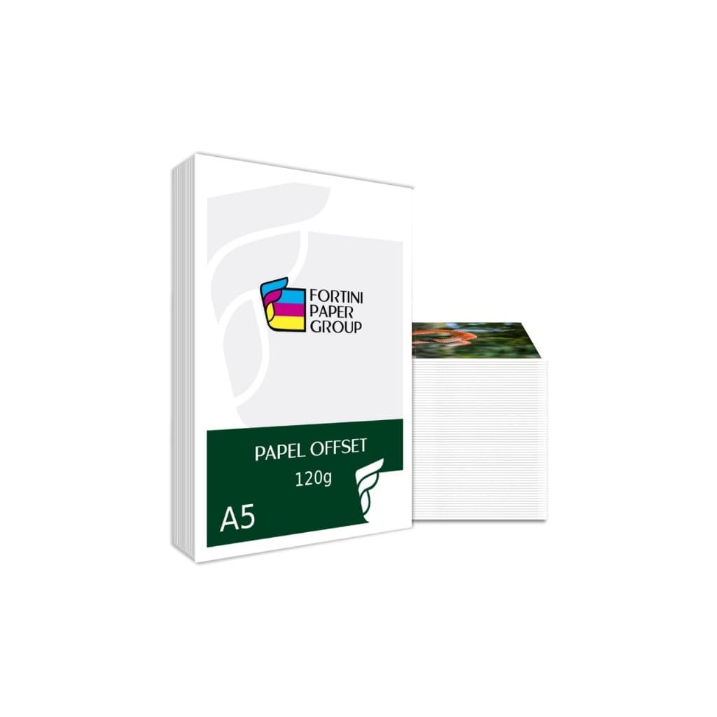 500 folhas Papel Offset 120g tamanho A5 21x14,8cm (1/2 folha do A4)