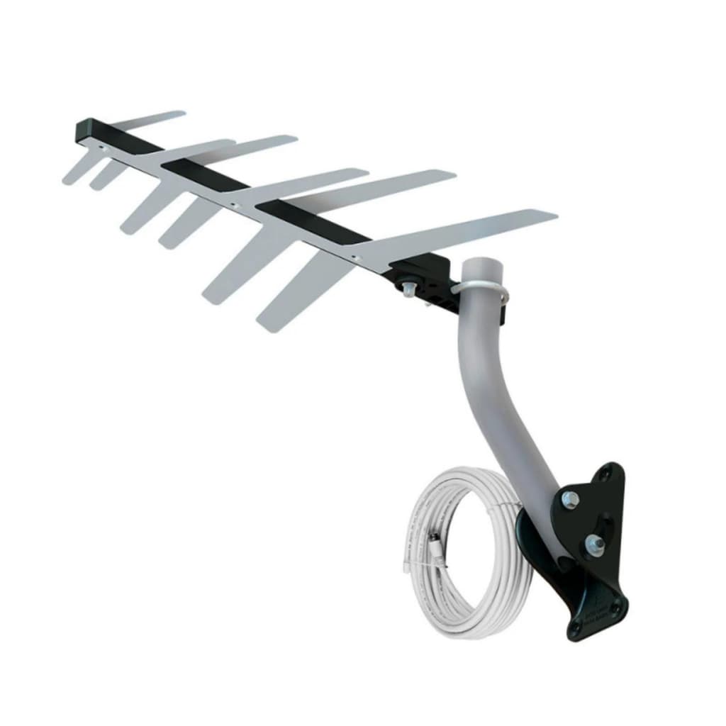 Kit 5 Antenas Digitais de TV Externa Aquário DTV-1500 com suporte e Cabo 10 Metros