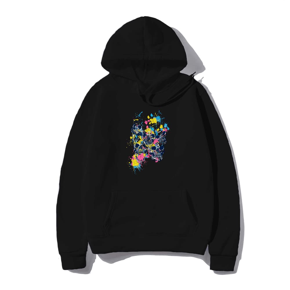 Moletom Blusa Caveira Aquarela Skull Colors Casual Dtf Ref1063