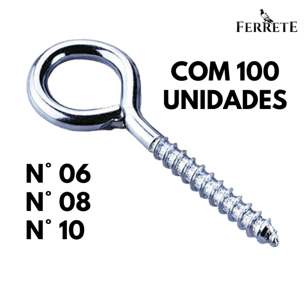 Pitão Zincado Para Bucha (6mm, 8mm e 10mm) Pacotes com 100 unidades.