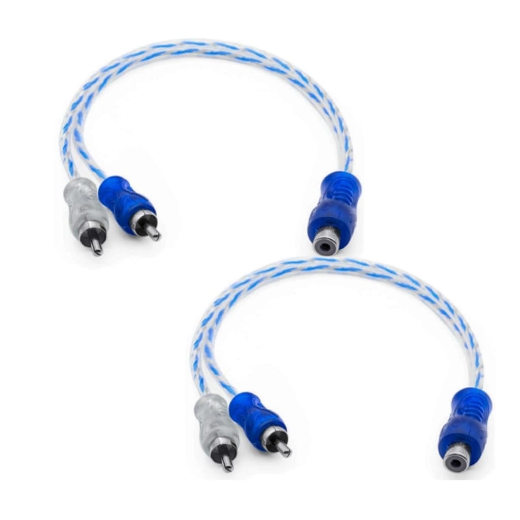 2 Cabos RCA Y 2M1F 2 Machos 1 Fêmea Módulo Amplificador Potencia Semi Blindado Injetado plug metal