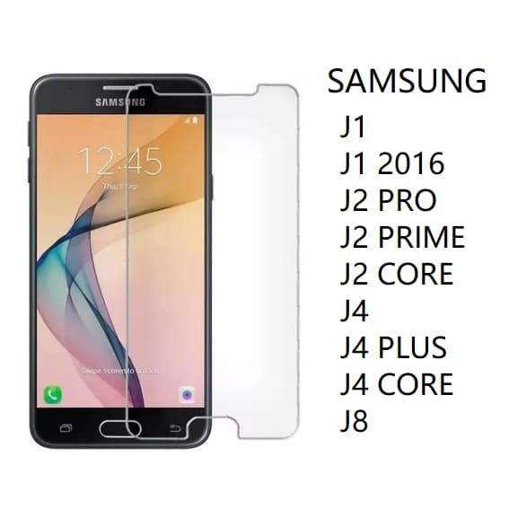 Pelicula de Vidro Temperado Samsung Galaxy J1, J1 2016, J2 PRO, J2 PRIME/G530, J2 CORE, J4, J4 PLUS/J4 CORE, J8