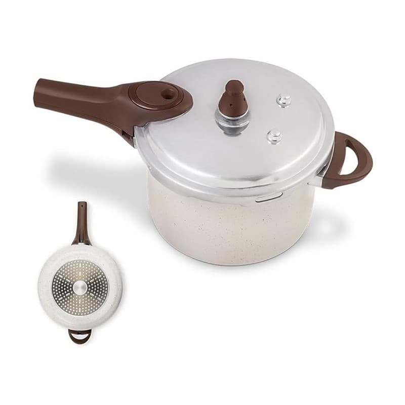 Panela de Pressão Pressure  ceramiclife P/ Indução 6,8L Vanilla - Brinox