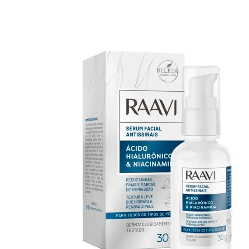 Raavi Antissinais Ácido Hialurônico & Niacinamida - Sérum Facial 30g