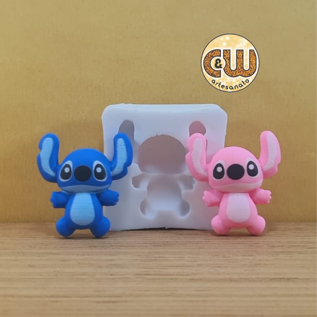 Molde Silicone Stitch OU Angel -  MINI  / (Lilo e Stitch)  - Decoração, Confeitaria e Artesanato – Biscuit - Festa