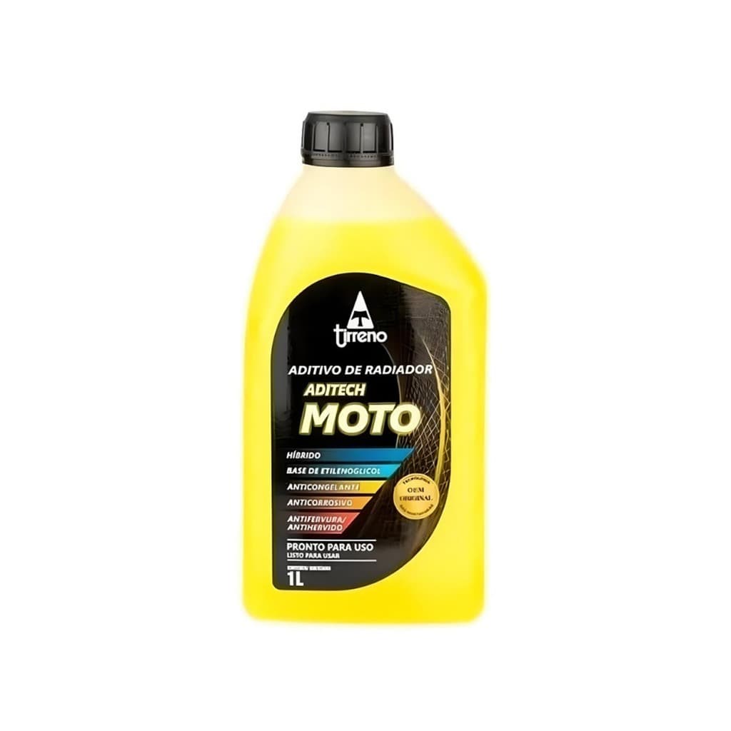 Aditivo Para Radiador Tirreno Coolant Extended Life Hybrid Tech Amarelo Igual Motocool 1l