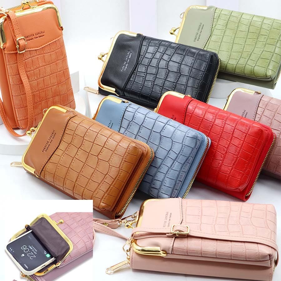 Bolsa de Ombro Transversal Carteira Feminina Comprida Slim Porta Cartão, Porta documentos,Carteira para cédulas, CNH, RG