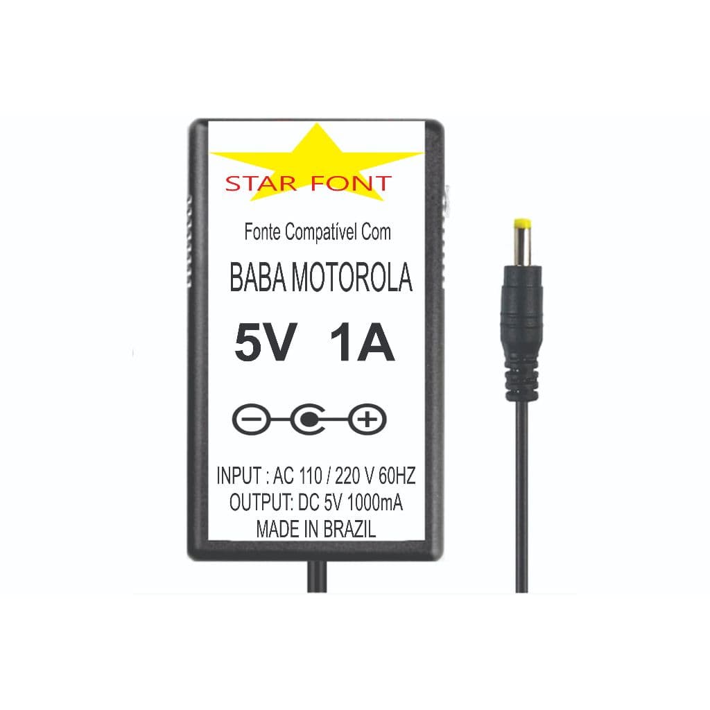FONTE CARREGADORA 5V BABA ELETRÔNICA MOTOROLA