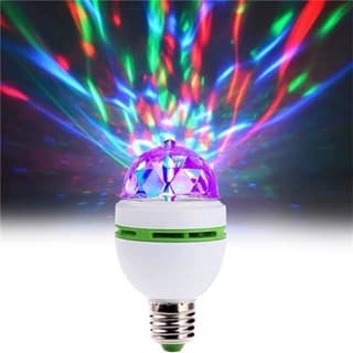 01 Lâmpada Bola Globo De Luz Giratória Led Rgb Festa