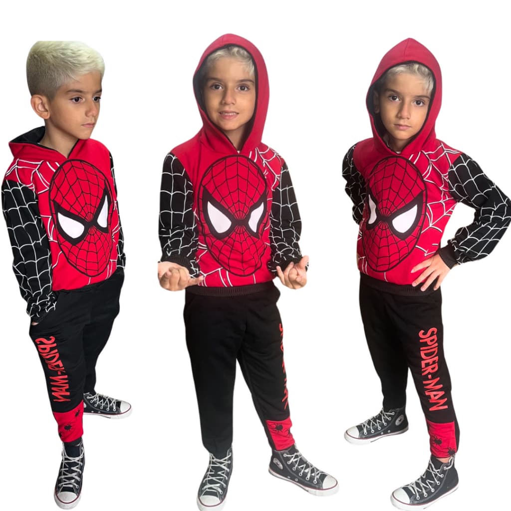 Homem Aranha, Conjunto Moletom Premium Calça e Blusa, Menino, Personagens