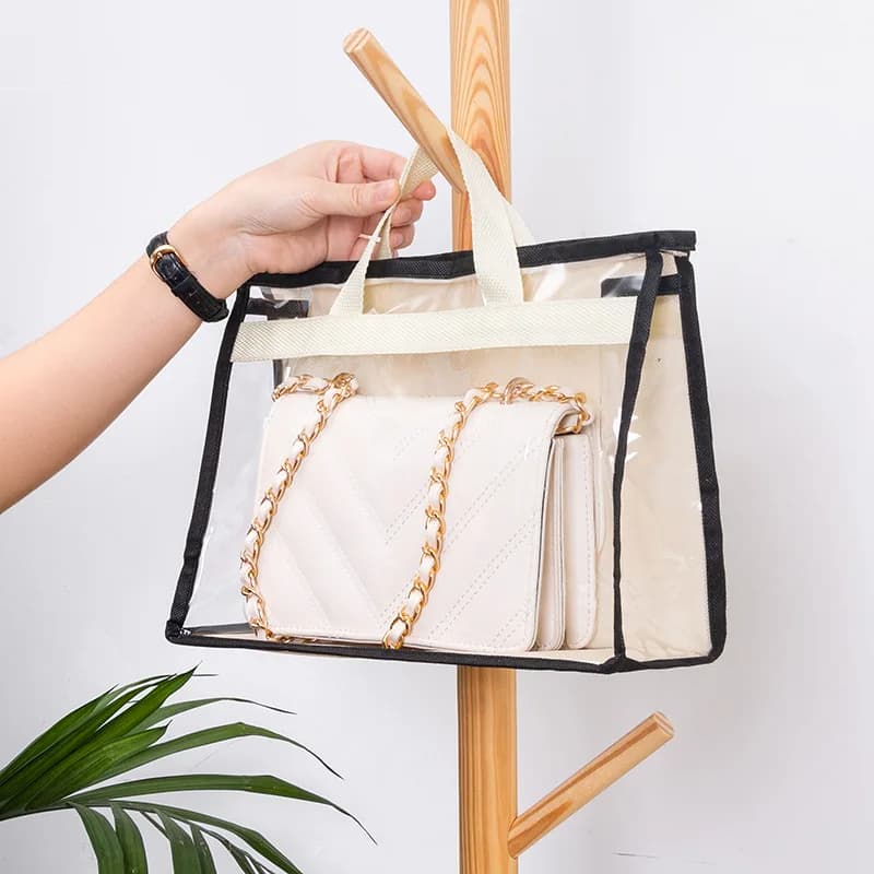 Protetor De Bolsa Transparente Com Alça Organizador Para Bolsas Grandes