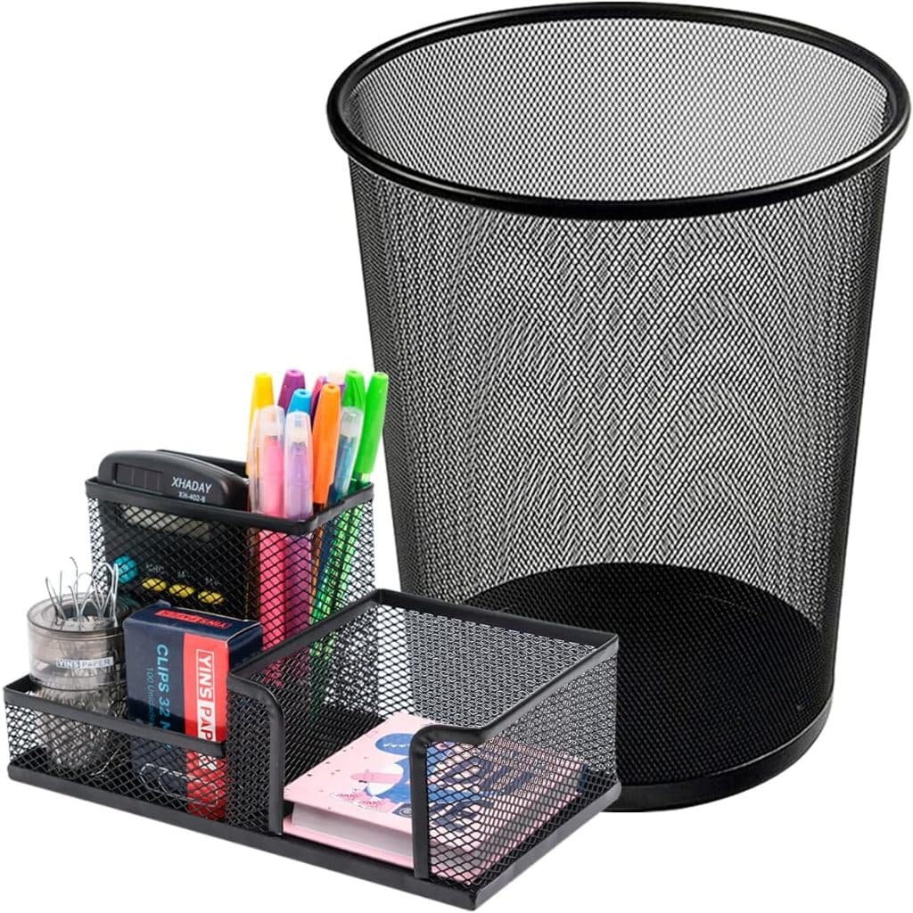 Organizador de Mesa Escritório Porta Canetas Lixeira 12L Home Office
