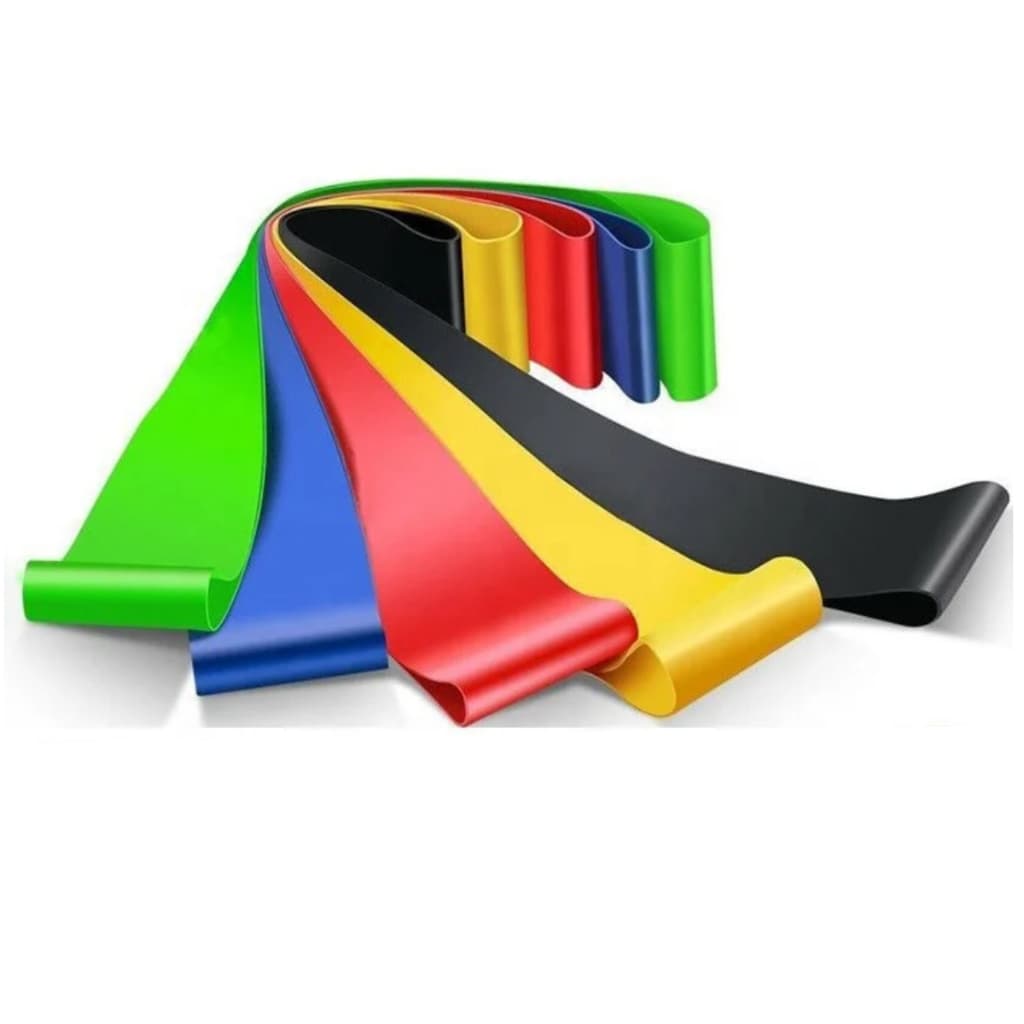 Kit 5 Faixas Mini Bands Funcional Exercícios Alongamentos Yoga Fisioterapia Treino em Casa