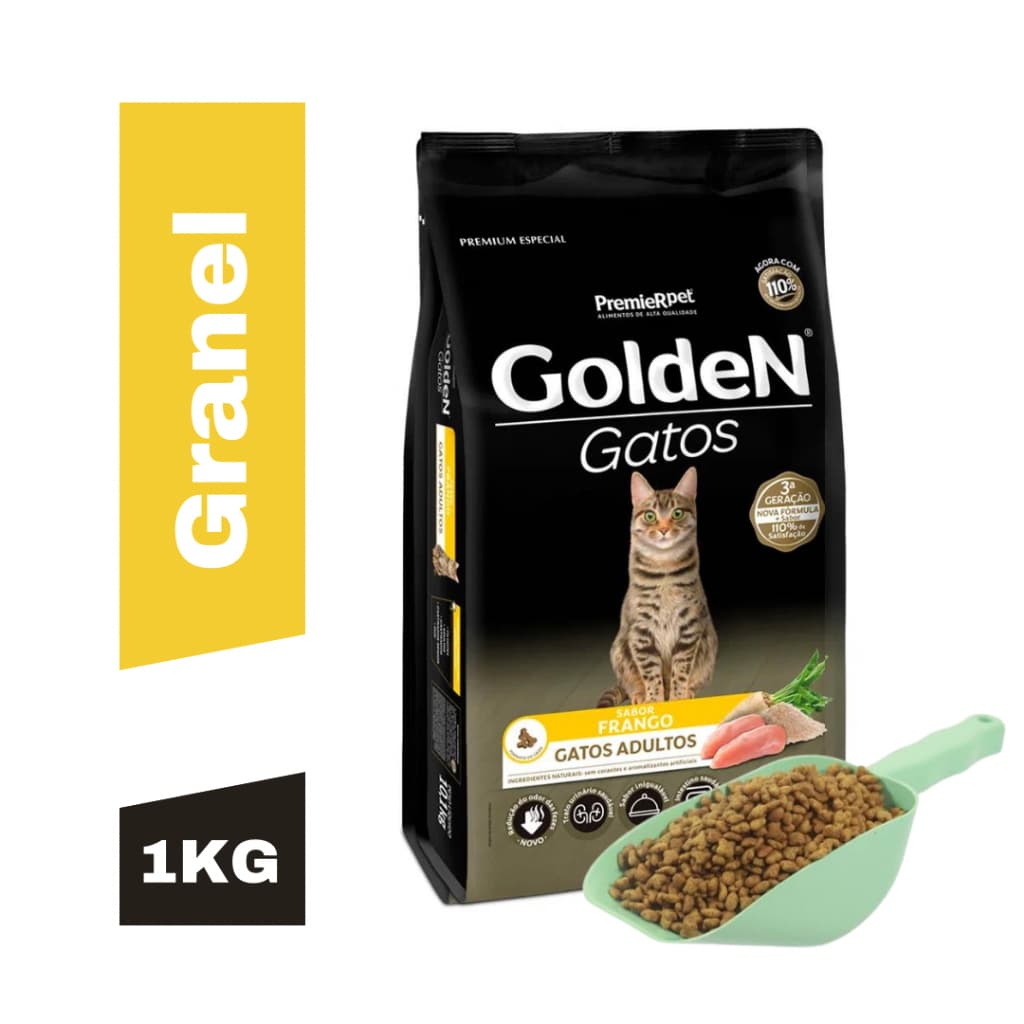 Ração De Gato Golden Sabor Frango 1 kg - Ração Gato