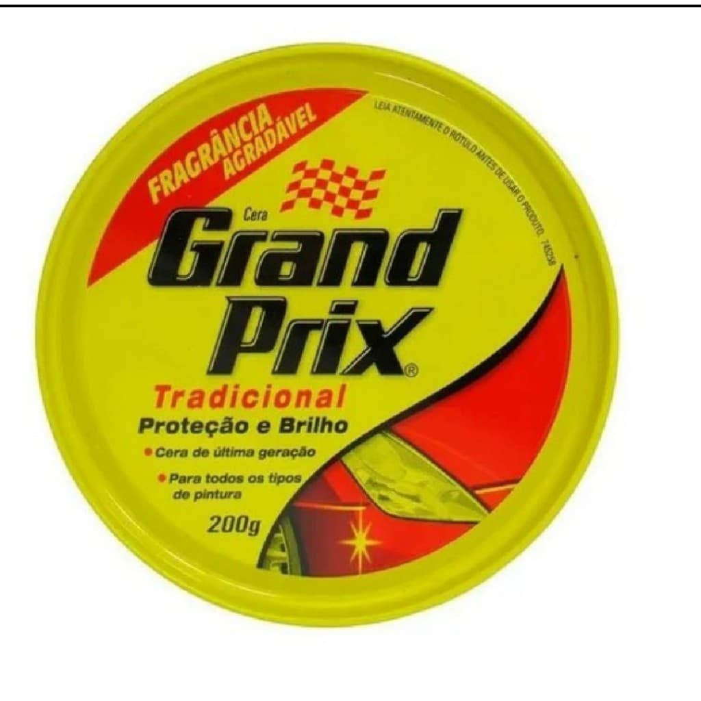 01 Cera em Pasta Tradicional Lata 200g GRAND PRIX - Cera Automotiva Carro em Pasta Auto Brilho e Proteção UV De Fácil Aplicação