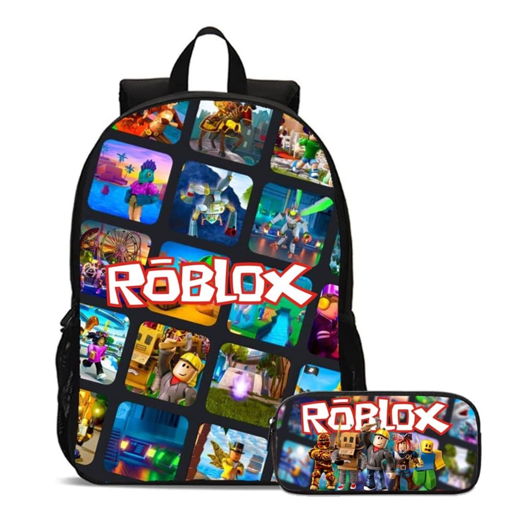 Mochila Com Estojo Kit Escolar Game Jogo Roblox