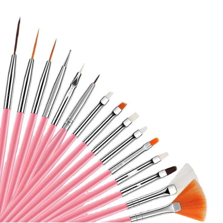 Kit 15 Pincéis Decoração Unhas Nail Art Pincel Profissional