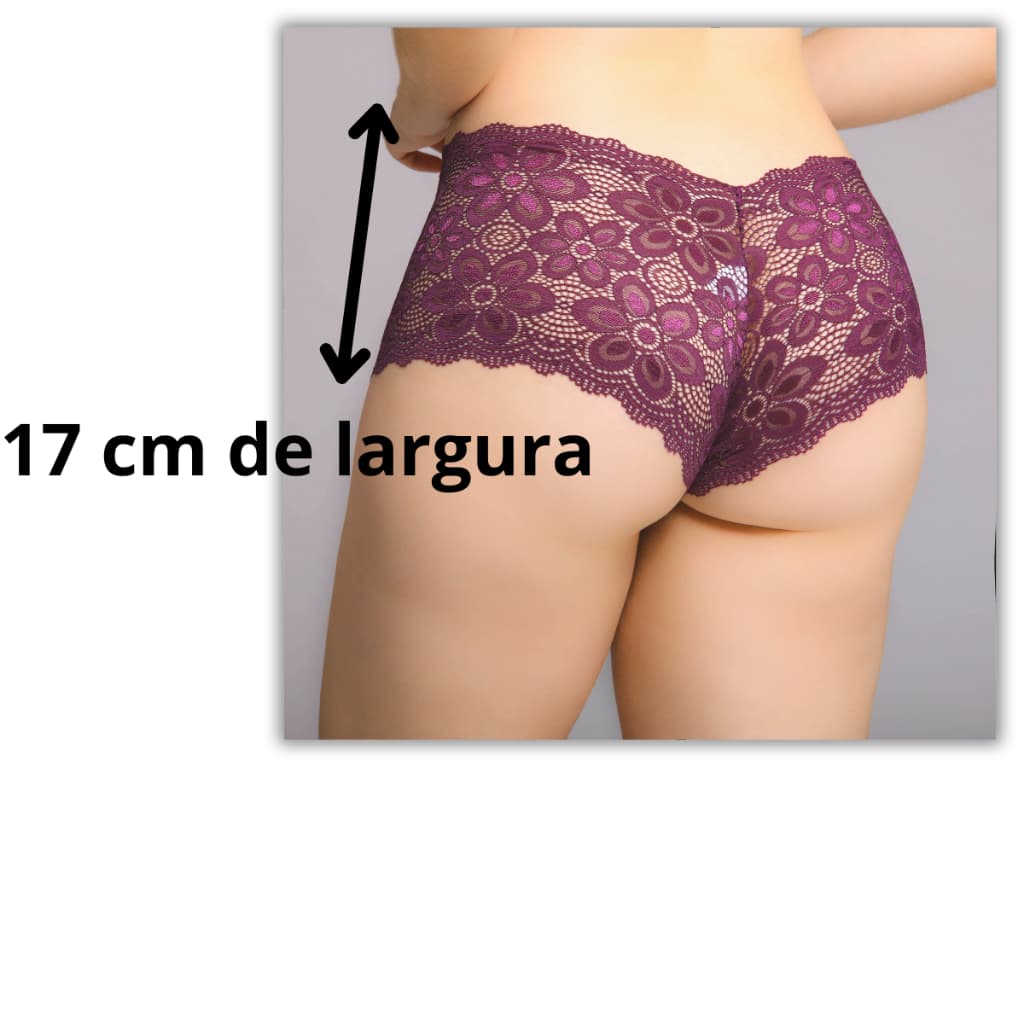 KIT 5 Calcinha Short de Renda Fio Dental