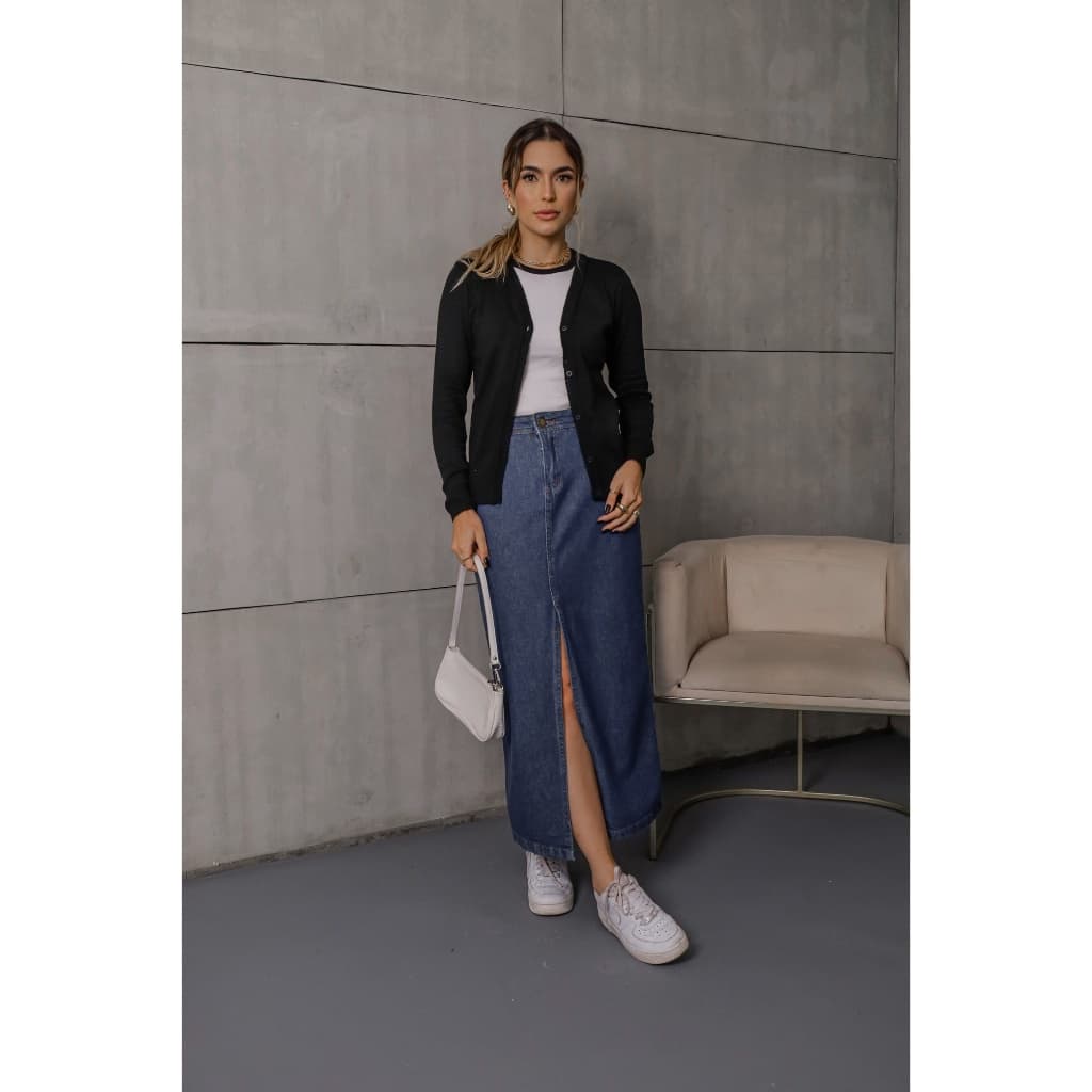 Casacos Cardigã Feminino Casaquinho Suéter tricô De Frio Botões Liso  com elástico/ TAM único 36 até 40  ,