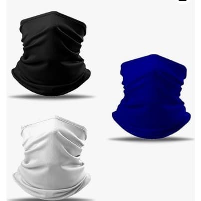 Kit 3 Bandanas Tubular Gorro Bandana Pescoceira Multiuso Mascara Balaclava Bike Moto Gola lisa Proteção UV20