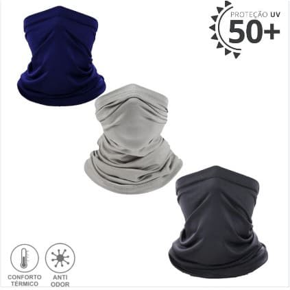 Kit 3 Máscara Multiuso Gorro Touca Balaclava Unissex Tubular UV50 Bandana Gorro Lenço Pesca Pescoceira Corrida Bike Moto