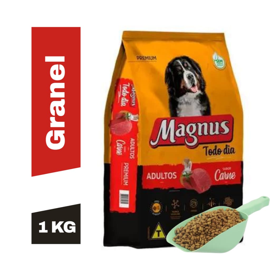 Ração A Granel Magnus Todo Dia Sabor Carne para Cães Adultos 1 kg Raças Médias e Grandes