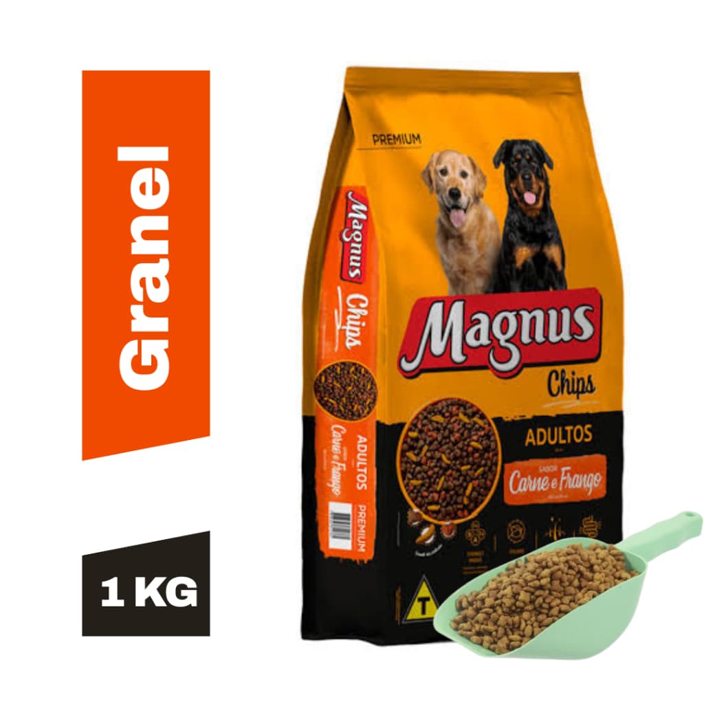 Ração A Garnel Magnus Premium Chips Carne E Frango 1kg Ração Solta em Promoção