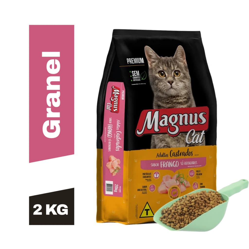 Ração Para Gato Magnus Cat Só Recheados Pastelzinho 2Kg - Ração Gato