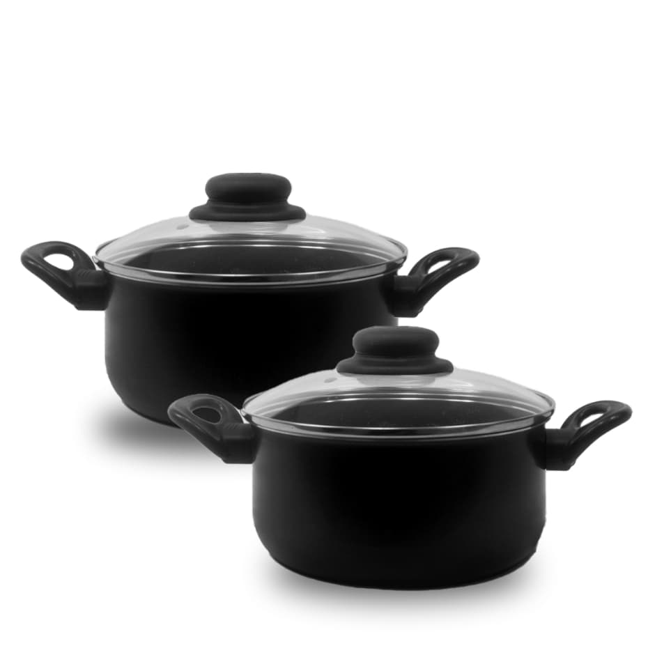 Conjunto de 2 panelas caçarolas Teflon antiaderente 16 e 18