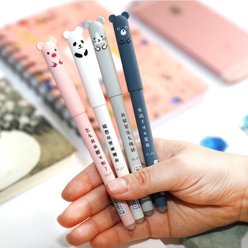 Caneta Magica Apagável Ponta fina Com Desenho De Animais De Urso Criativo 1 uni
