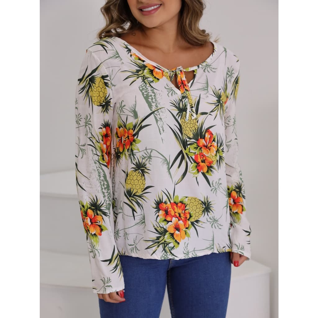 BLUSA MANGA LONGA ESTAMPADO FLORIDO