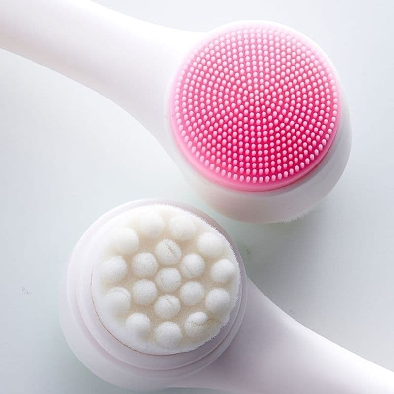 Escova De Limpeza Facial 2 em 1 Massagem Esponja Para Skin Care