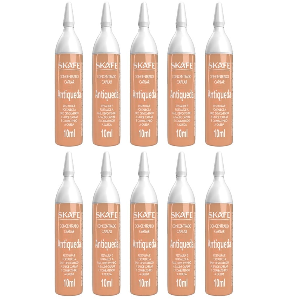 Kit 10 Ampolas de Tratamento Capilar Skafe Antiqueda 10ml