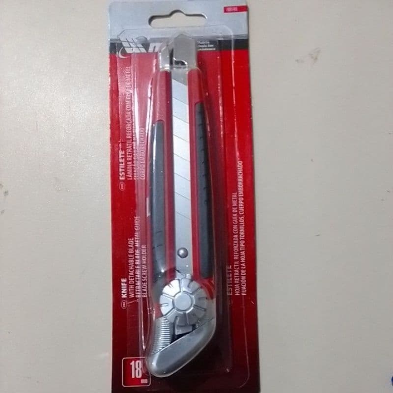 Estilete lâmina retrátil reforçado kit 1 estilete mais uma cx lamina