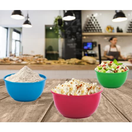 Tigela Bowl Plástico 1,7 Litros Pipoqueira Saladeira Multiuso 5 Unidades Coloridas