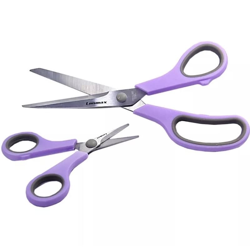 Kit: 2 tesouras Multiuso Roxo Lanmax