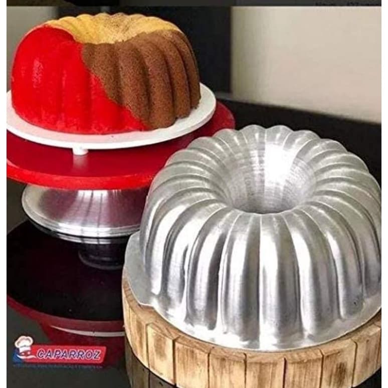 Forma Suíça Decorada Alumínio 22x18x9 Bolo n3 Caparroz