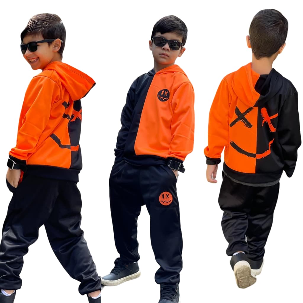 Conjunto Infantil Moletom Chimpa Agasalho Menino Veste 2 a 14 Anos 2023
