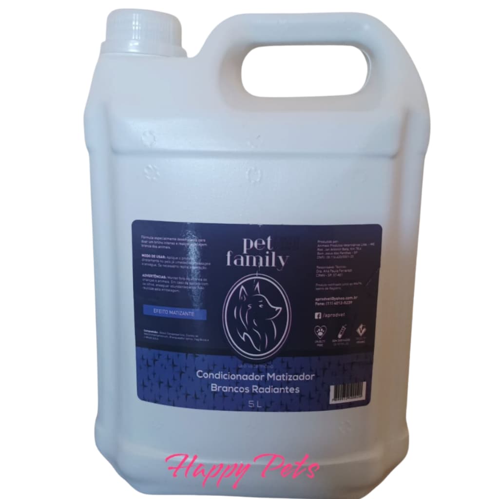 Creme Condicionador Branqueador Matizador Pet Brancos Radiantes Cães E Gatos Pet Galão 5l Profissional