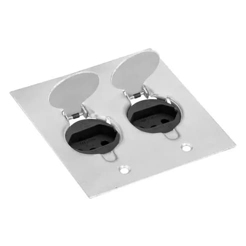 Conjunto Placa Para Piso 4x4 Para Duas Tomadas + 2 Tomada 10a/20a STAMPLAC