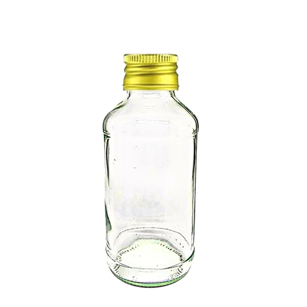 kit 10 Garrafa de vidro 100ml com tampa de alumínio coquinho
