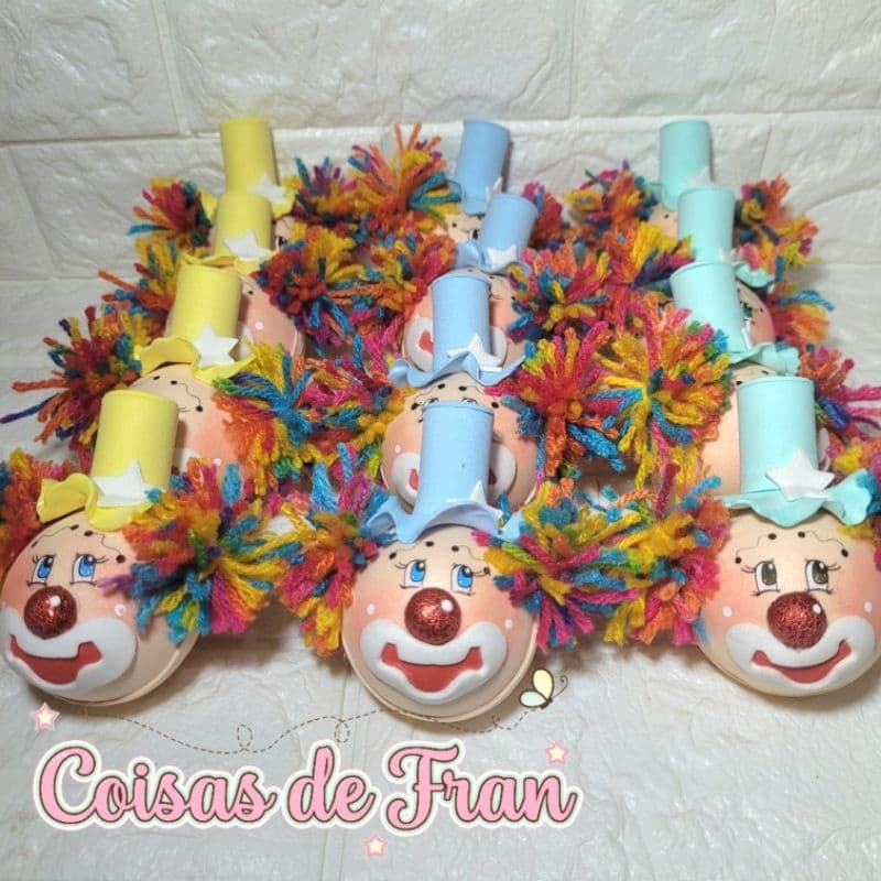 20 cabeças de palhacinho em 3d- festa  circo, aniversário, palhaço, circo, lembrancinha