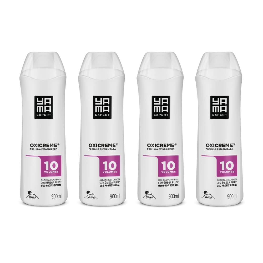 Kit Água Oxigenada Cremosa Yama 10Vol  900ml com 4 Unidades